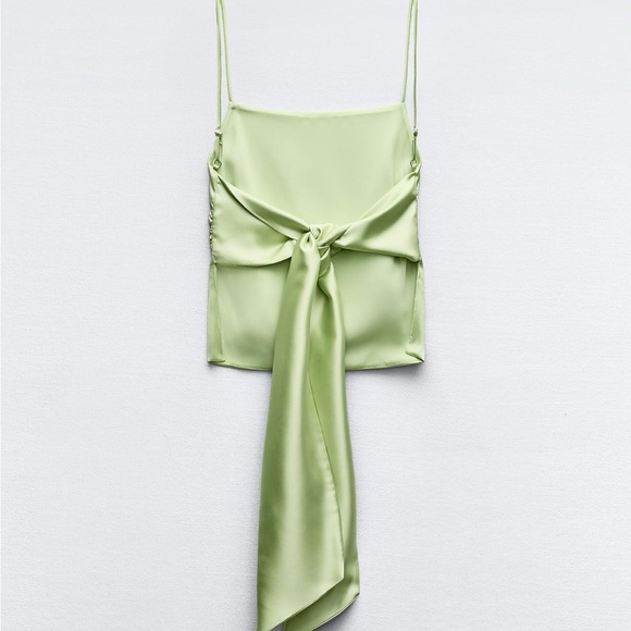 NWT Zara Satin Effect Top with Back Bow - Picture 3 of 7